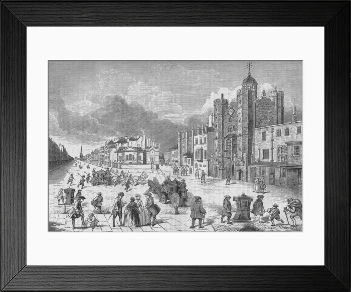 Framed Print : View of St Jamess Palace, Westminster, London, at the time of Queen Anne, c1710 (1878) Framed Print : View of St Jamess Palace, Westminster, London, at the time of Queen Anne, c1710 (1878)