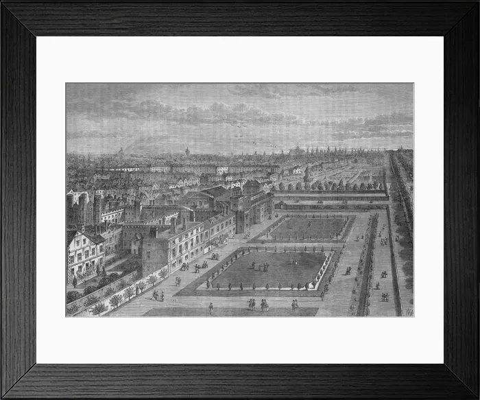Framed Print : Old view of St Jamess Palace, Westminster, London, before the Great Fire of London, c1870 (1878). Artist: Joseph Swain Framed Print : Old view of St Jamess Palace, Westminster, London, before the Great Fire of London, c1870 (1878). Artist: Joseph Swain