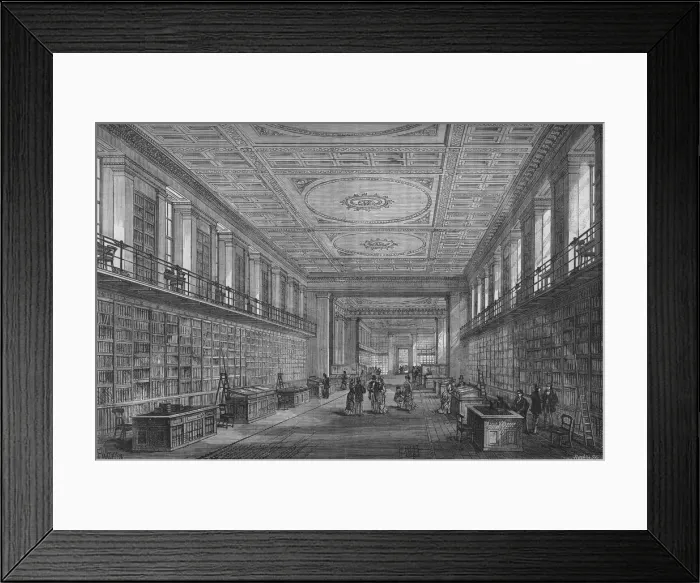 Framed Print : The Kings Library, London, 1878 Framed Print : The Kings Library, London, 1878