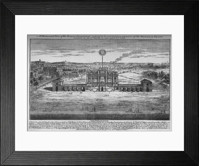 Framed Print : The peace rejoicings in the Green Park, Westminster, London, 1748 (1878) Framed Print : The peace rejoicings in the Green Park, Westminster, London, 1748 (1878)