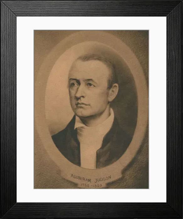 Framed Print : Adoniram Judson, Jr. (1788-1850), American Congregationalist and later Baptist missionary, c1910s Framed Print : Adoniram Judson, Jr. (1788-1850), American Congregationalist and later Baptist missionary, c1910s