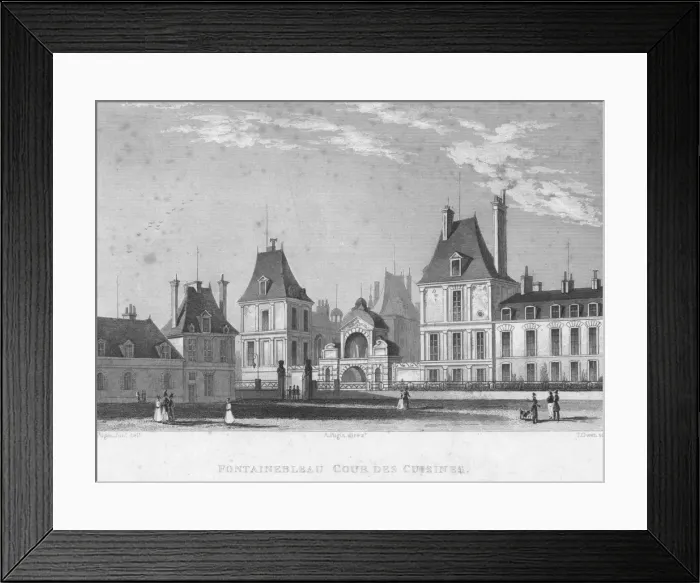Framed Print : Fontainebleau, Cour Des Cuisines, c1830. Artist: T Owen Framed Print : Fontainebleau, Cour Des Cuisines, c1830. Artist: T Owen