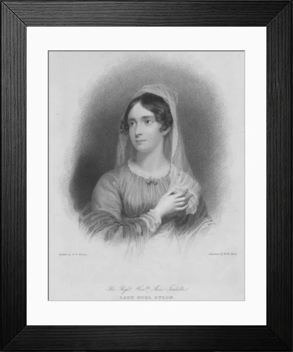 Framed Print : The Right Honourable Anne Isabella Lady Noel Byron, wife of poet George Gordon Byron, more common Artist: William Henry Mote Framed Print : The Right Honourable Anne Isabella Lady Noel Byron, wife of poet George Gordon Byron, more common Artist: William Henry Mote
