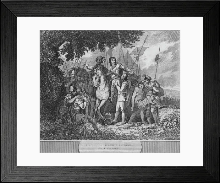 Framed Print : Sir Philip Sidneys Kindness to a Soldier, 1815