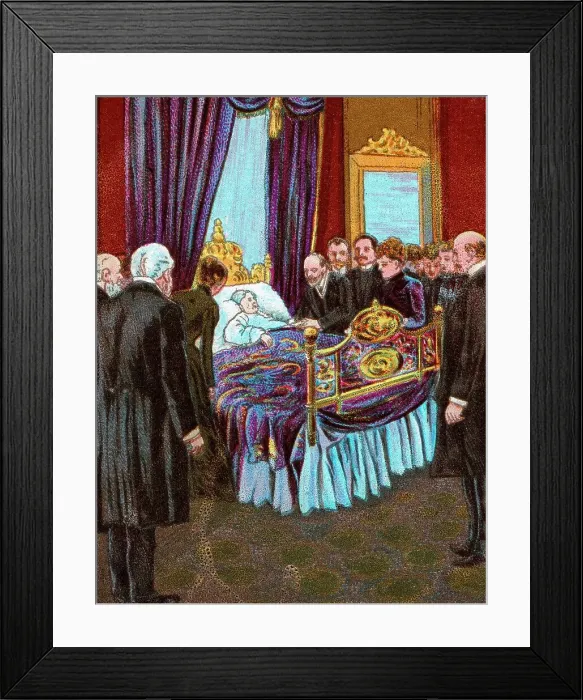 Framed Print : Last Moments of Queen Victoria - Scene at Osborne House, 1901 (c1902) Framed Print : Last Moments of Queen Victoria - Scene at Osborne House, 1901 (c1902)