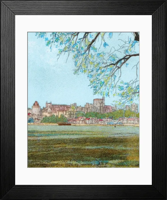 Framed Print : Windsor Castle from the Thames, c1902 Framed Print : Windsor Castle from the Thames, c1902