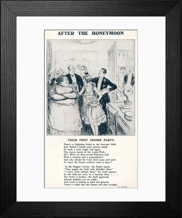 Framed Print : After the Honeymoon - Their first dinner party, 1927 Framed Print : After the Honeymoon - Their first dinner party, 1927