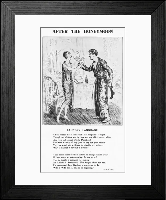 Framed Print : After the Honeymoon - Laundry Luggage, 1927 Framed Print : After the Honeymoon - Laundry Luggage, 1927