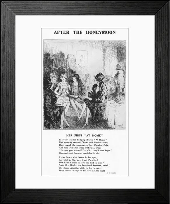 Framed Print : After the Honeymoon - Her First At Home, 1927 Framed Print : After the Honeymoon - Her First At Home, 1927