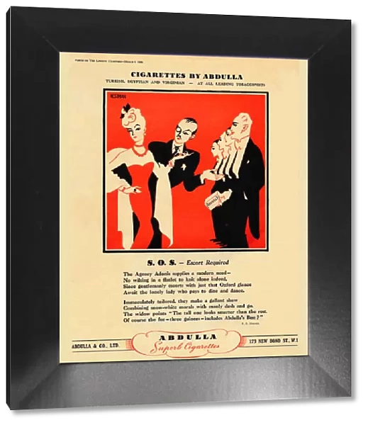Cigarettes by Abdulla - S. O. S. - Escort Required, 1939