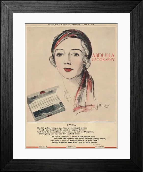 Framed Print : Abdulla Geography - Riviera, 1934 Framed Print : Abdulla Geography - Riviera, 1934