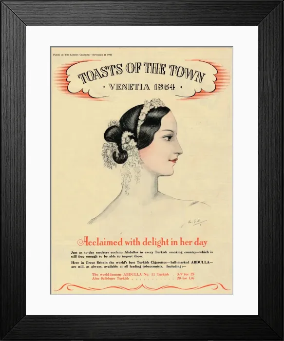 Framed Print : Acclaimed with delight in her day, Toasts of the Town - Venetia 1854, 1940 Framed Print : Acclaimed with delight in her day, Toasts of the Town - Venetia 1854, 1940