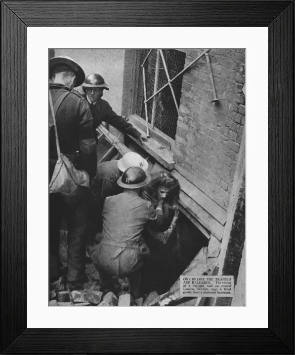 Framed Print : One by one the trapped are released, 1940 (1942) Framed Print : One by one the trapped are released, 1940 (1942)