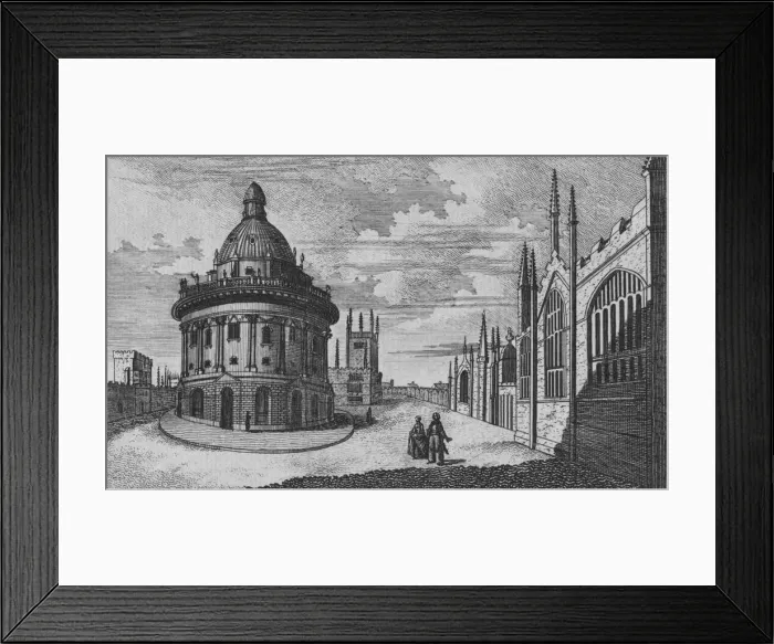 Framed Print : St. Marys Church & Radcliffe Library at Oxford, c18th century Framed Print : St. Marys Church & Radcliffe Library at Oxford, c18th century