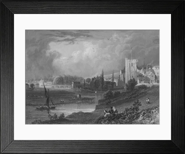 Framed Print : Maidstone, Kent, 19th century. Artist: Alexander McClatchie Framed Print : Maidstone, Kent, 19th century. Artist: Alexander McClatchie