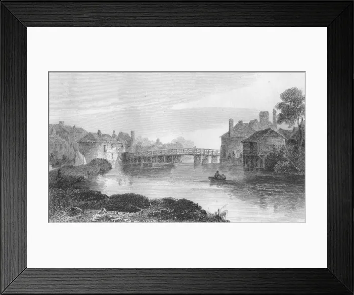 Framed Print : Eton Bridge, 1809. Artist: William Bernard Cooke Framed Print : Eton Bridge, 1809. Artist: William Bernard Cooke