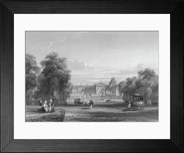 Framed Print : The Palace of Versailles from the Paris Avenue, 1839. Artist:s Fisher Framed Print : The Palace of Versailles from the Paris Avenue, 1839. Artist:s Fisher