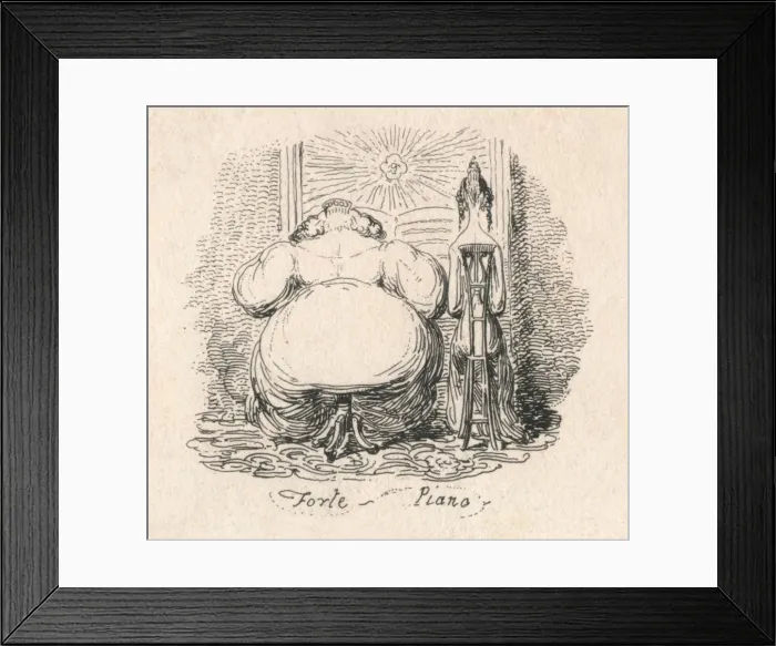 Framed Print : Forte Piano, 1829. Artist: George Cruikshank Framed Print : Forte Piano, 1829. Artist: George Cruikshank
