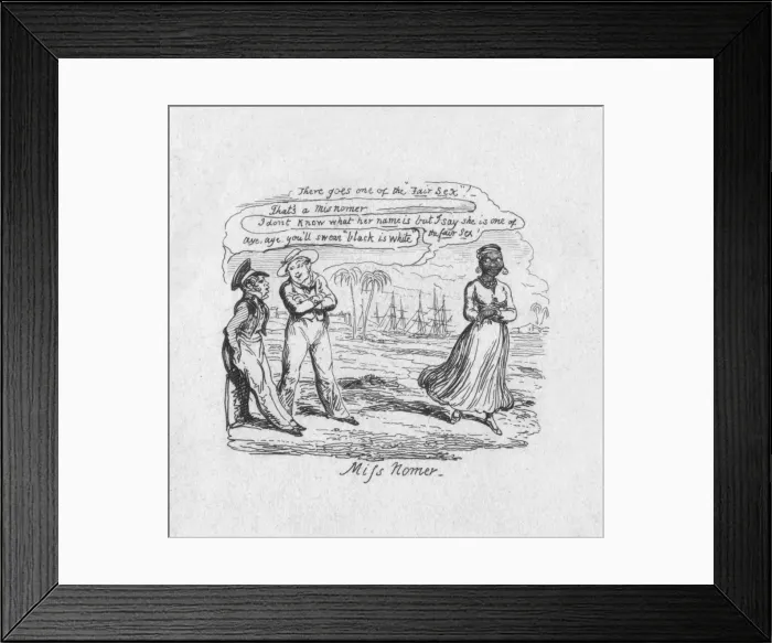 Framed Print : Miss Nomer, 1829. Artist: George Cruikshank Framed Print : Miss Nomer, 1829. Artist: George Cruikshank