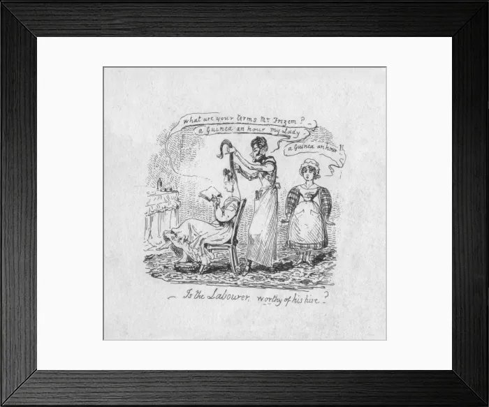 Framed Print : Is the Labourer worthy of his hire?, 1829. Artist: George Cruikshank Framed Print : Is the Labourer worthy of his hire?, 1829. Artist: George Cruikshank