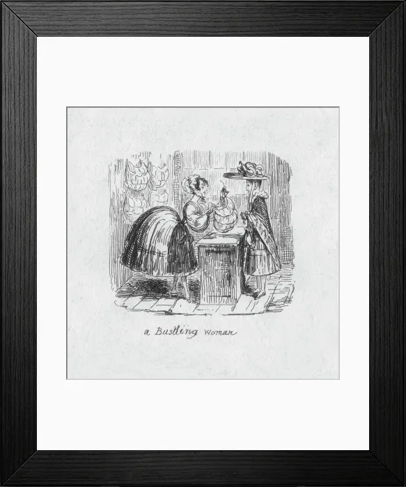 Framed Print : A Bustling Woman, 1829. Artist: George Cruikshank Framed Print : A Bustling Woman, 1829. Artist: George Cruikshank