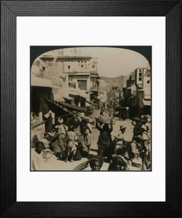 Framed Print : Truly Oriental - a street in the ancient city of Ajmere, India, 1907 Framed Print : Truly Oriental - a street in the ancient city of Ajmere, India, 1907