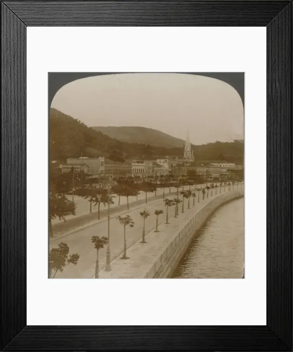 Framed Print : Rio Janeiros 5 mile quay, encircling worlds largest land-locked bay, c1900 Framed Print : Rio Janeiros 5 mile quay, encircling worlds largest land-locked bay, c1900