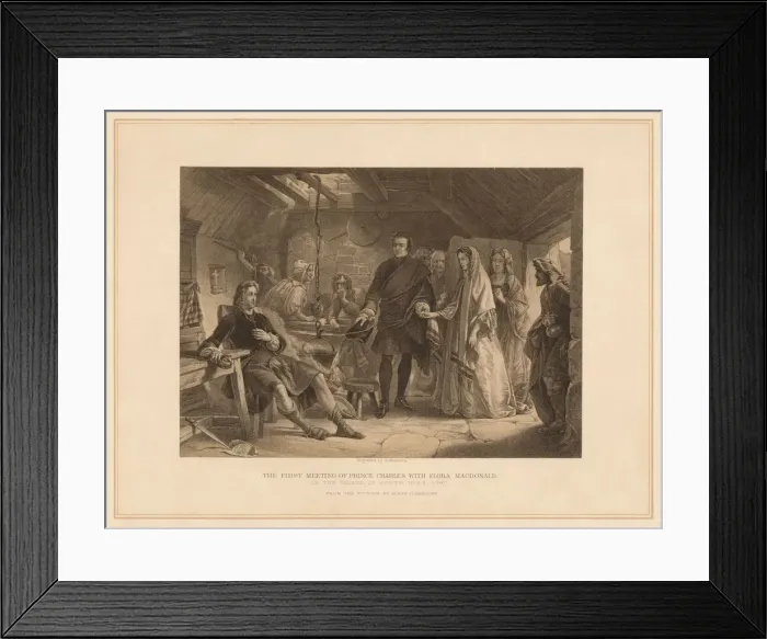 Framed Print : The First Meeting of Prince Charles with Flora Macdonald, 1747 (1878). Artist: Robert Anderson Framed Print : The First Meeting of Prince Charles with Flora Macdonald, 1747 (1878). Artist: Robert Anderson