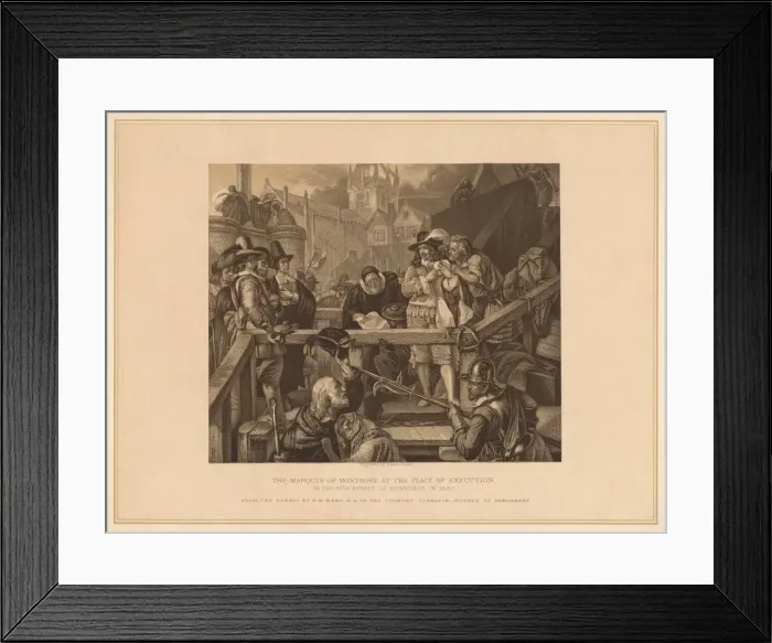 Framed Print : The Marquis of Montrose at the Place of Execution, 1650 (1878). Artist: T Bauer Framed Print : The Marquis of Montrose at the Place of Execution, 1650 (1878). Artist: T Bauer