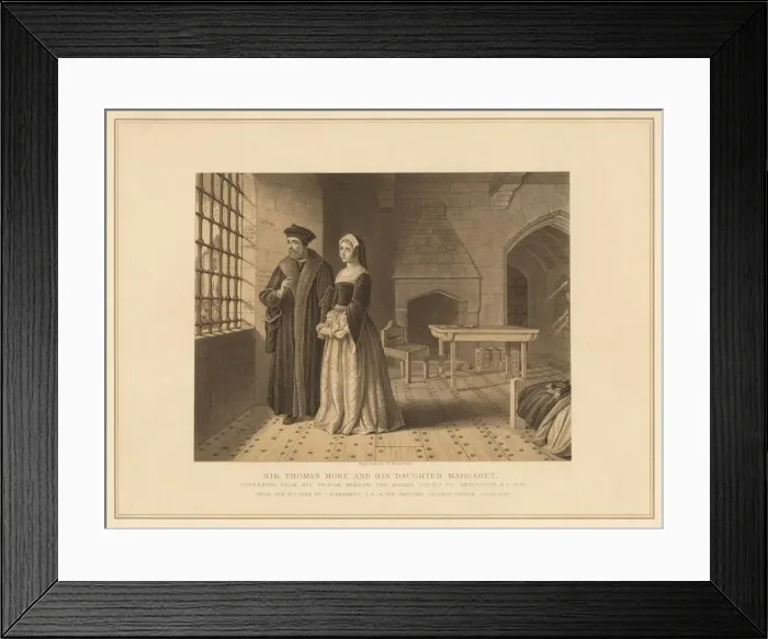 Framed Print : Sir Thomas More and his Daughter Margaret, (1878). Artist: Robert Anderson Framed Print : Sir Thomas More and his Daughter Margaret, (1878). Artist: Robert Anderson