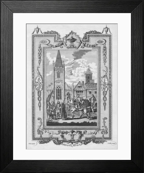 Framed Print : Edward the Black Prince (eldest Son of Edward III) conducting the King of France his Prisoner throu Artist: George Noble Framed Print : Edward the Black Prince (eldest Son of Edward III) conducting the King of France his Prisoner throu Artist: George Noble