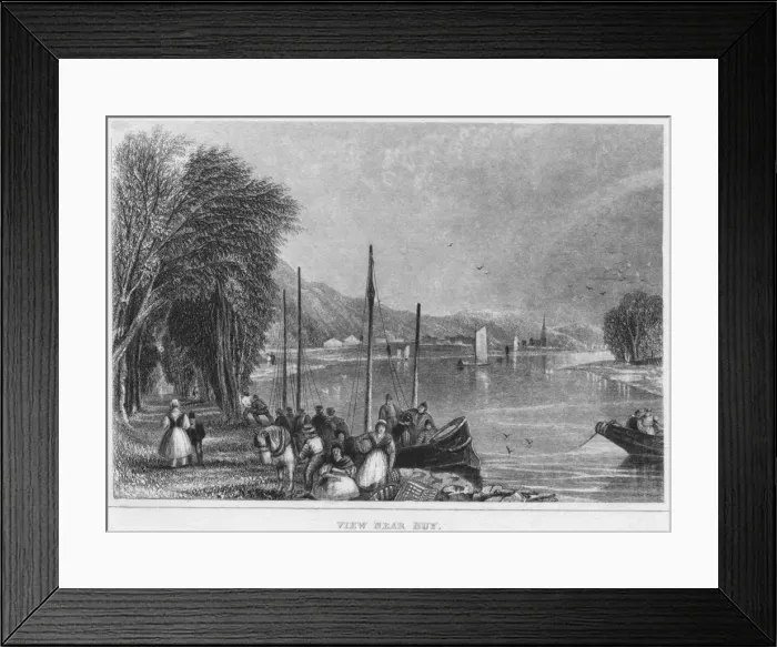 Framed Print : View near Huy, 1850. Artist: Shury & Son Framed Print : View near Huy, 1850. Artist: Shury & Son