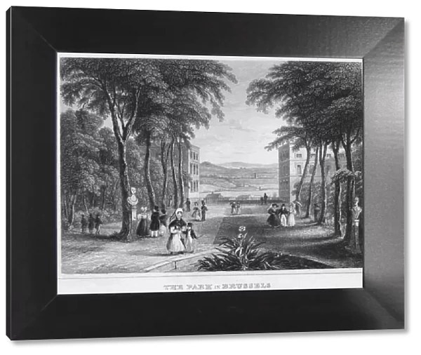 The Park in Brussels, 1850. Artist: H Bond