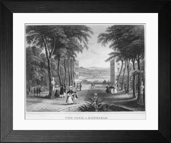 Framed Print : The Park in Brussels, 1850. Artist: H Bond Framed Print : The Park in Brussels, 1850. Artist: H Bond
