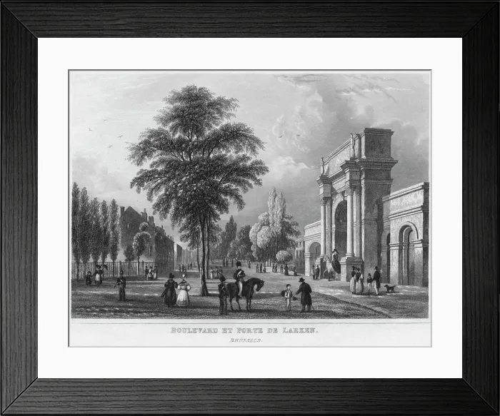 Framed Print : Boulevard Et Porte De Laeken. Brussels, 1850. Artist: Archelaus Cruse Framed Print : Boulevard Et Porte De Laeken. Brussels, 1850. Artist: Archelaus Cruse