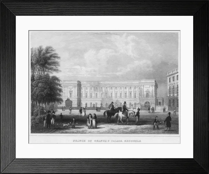 Framed Print : Prince of Oranges Palace, Brussels, 1850. Artist: Shury & Son Framed Print : Prince of Oranges Palace, Brussels, 1850. Artist: Shury & Son