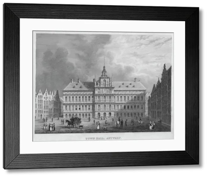 Framed Print : Town Hall, Antwerp, 1850. Artist: Shury & Son Framed Print : Town Hall, Antwerp, 1850. Artist: Shury & Son
