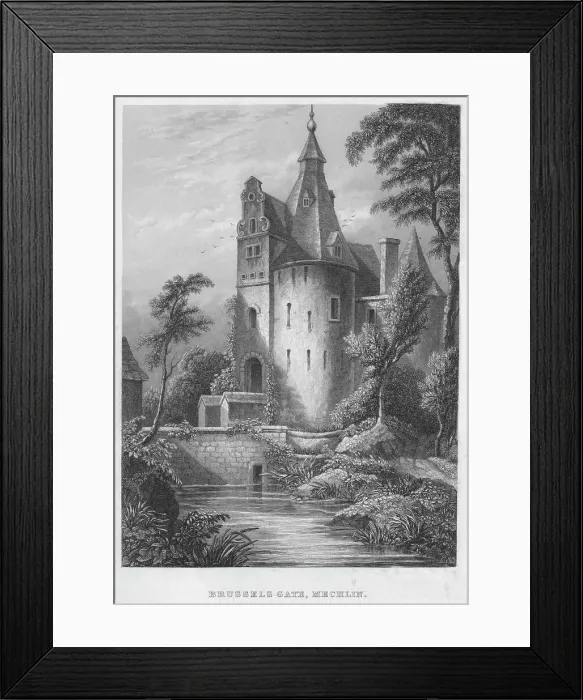 Framed Print : Brussels Gate, Mechlen, 1850. Artist: Shury & Son Framed Print : Brussels Gate, Mechlen, 1850. Artist: Shury & Son