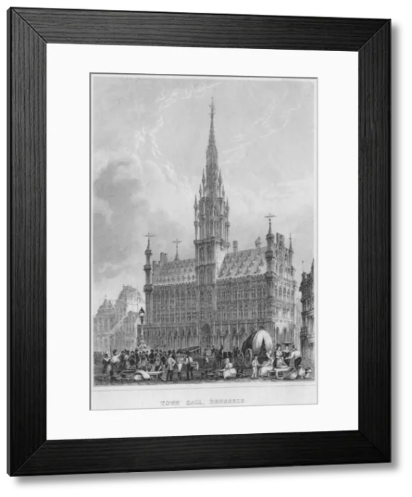 Framed Print : Town Hall, Brussels, 1850. Artist: Shury & Son Framed Print : Town Hall, Brussels, 1850. Artist: Shury & Son