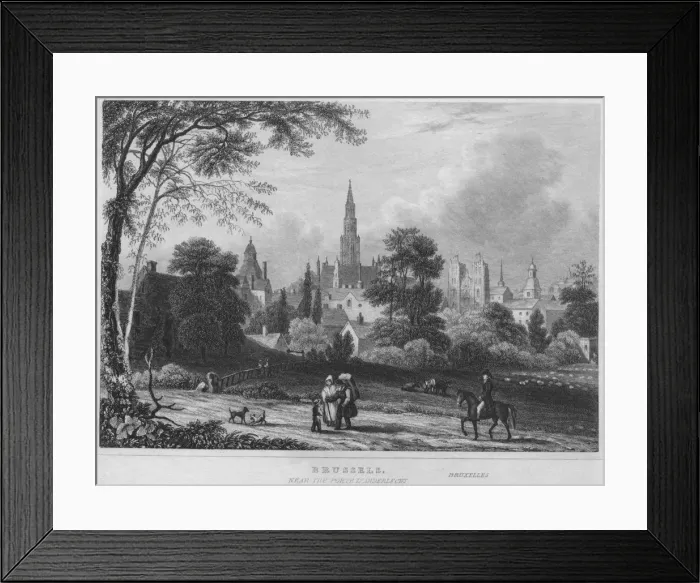 Framed Print : Brussels, near the Porte D Anderlecht, 1850. Artist: Shury & Son Framed Print : Brussels, near the Porte D Anderlecht, 1850. Artist: Shury & Son