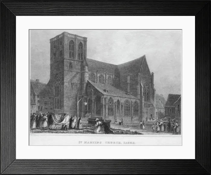Framed Print : St. Martins Church, Liege, 1850. Artist: R Brice Framed Print : St. Martins Church, Liege, 1850. Artist: R Brice