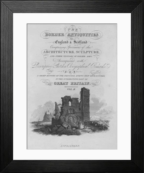 Framed Print : Frontispiece - Lindisfarn, 1814. Artist: John Greig Framed Print : Frontispiece - Lindisfarn, 1814. Artist: John Greig