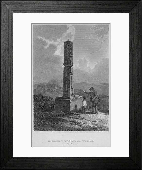 Framed Print : Monumental Pillar, near Wooler, Northumberland, 1814. Artist: John Greig