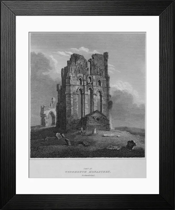Framed Print : Part of Tynemouth Monastery. Northumberland, 1814. Artist: John Greig Framed Print : Part of Tynemouth Monastery. Northumberland, 1814. Artist: John Greig