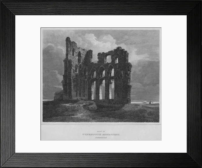Framed Print : Part of Tynemouth Monastery. Northumberland, 1814. Artist: John Greig Framed Print : Part of Tynemouth Monastery. Northumberland, 1814. Artist: John Greig
