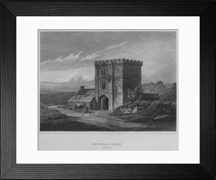 Framed Print : Wetheral Priory, Cumberland, 1814. Artist: John Greig Framed Print : Wetheral Priory, Cumberland, 1814. Artist: John Greig