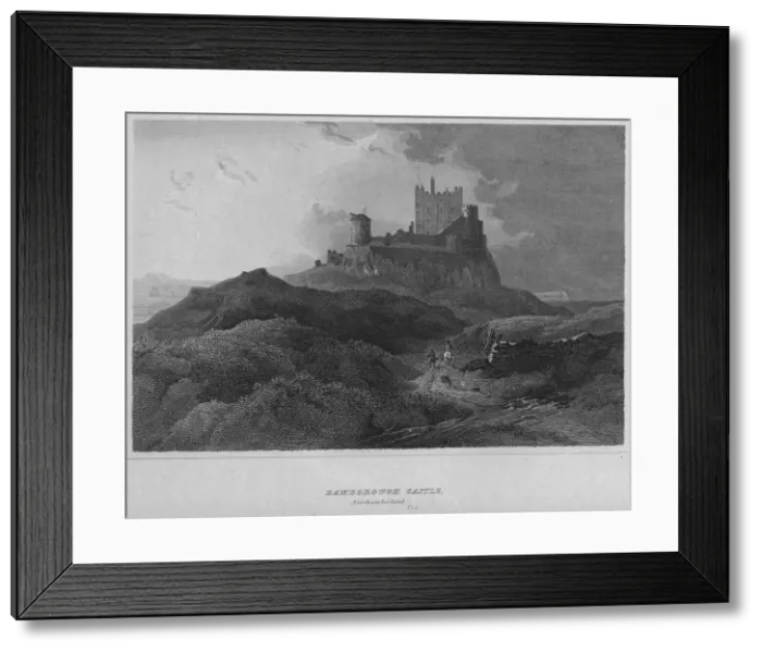 Framed Print : Bamborough Castle, Northumberland, 1814. Artist: John Greig Framed Print : Bamborough Castle, Northumberland, 1814. Artist: John Greig