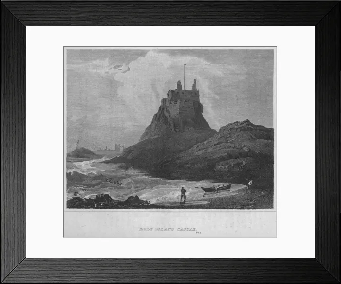 Framed Print : Holy Island Castle, 1814. Artist: John Greig Framed Print : Holy Island Castle, 1814. Artist: John Greig