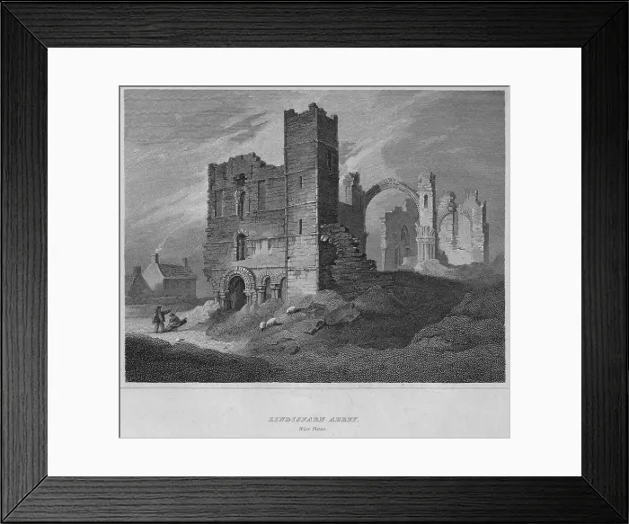 Framed Print : Lindisfarne Abbey. West Front, 1814. Artist: John Greig Framed Print : Lindisfarne Abbey. West Front, 1814. Artist: John Greig