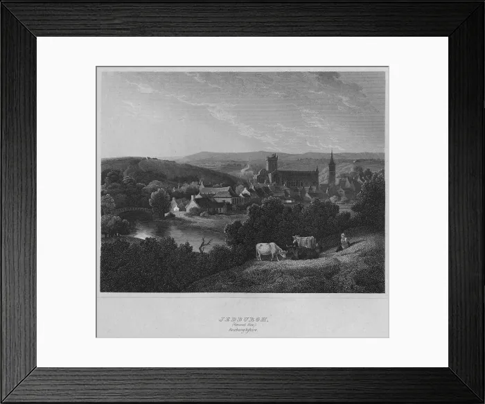 Framed Print : Jedburgh, (General View. ) Roxburghshire, 1814. Artist: John Greig Framed Print : Jedburgh, (General View. ) Roxburghshire, 1814. Artist: John Greig